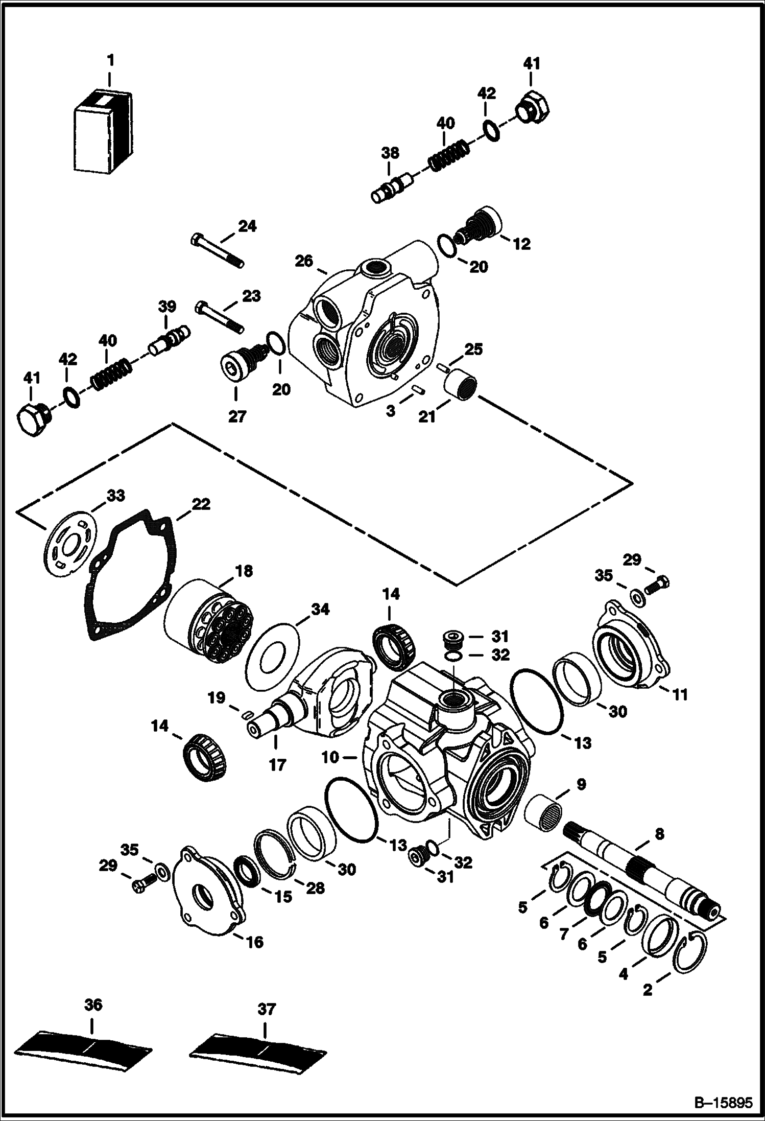 Схема ГИДРОСТАТИЧЕСКИЙ НАСОС (ТОРЕЦ ШЕСТЕРЕННОГО НАСОСА)