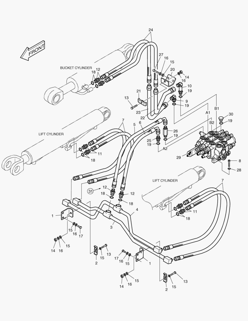 1176 CONTROL VALVE PIPING-3 SPOOL OPT. [1021~]