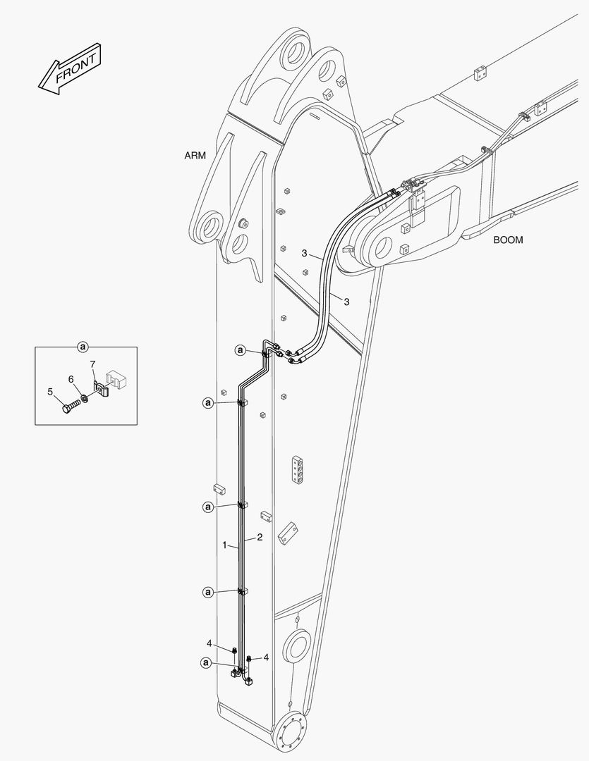 Схема ГИДРОСИСТЕМА РУКОЯТИ - БЫСТРАЯ ПОСАДКА(РУКОЯТЬ 2.9 м)