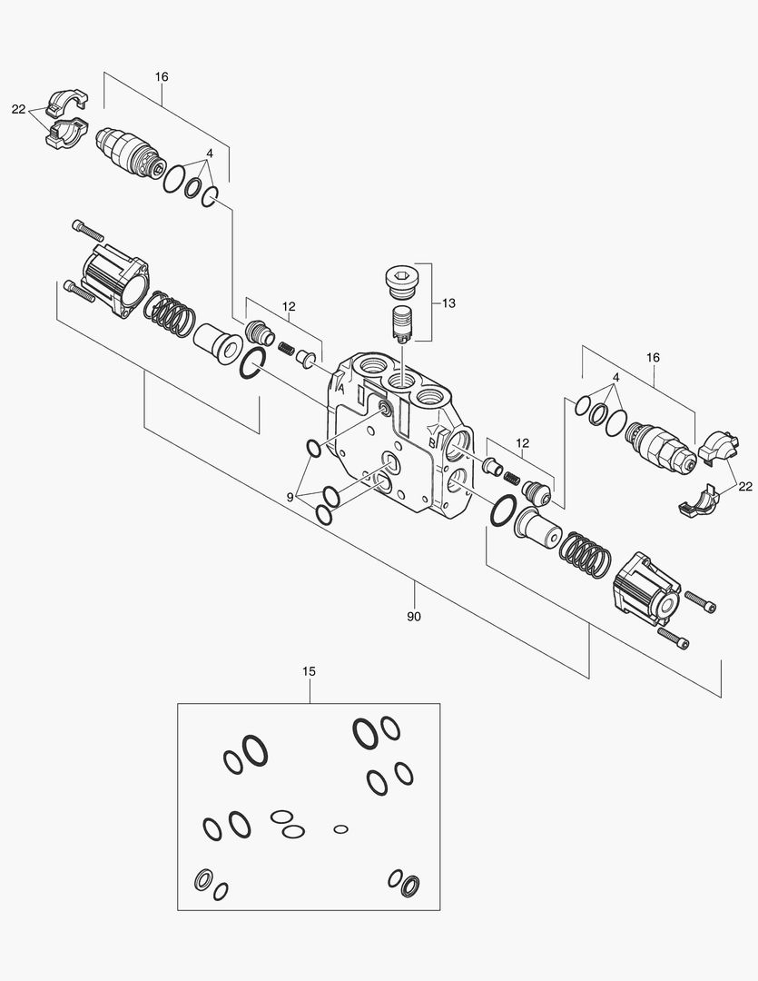 КОРПУС СТРЕЛЫ - РЕГУЛИРУЮЩИЙ КЛАПАН