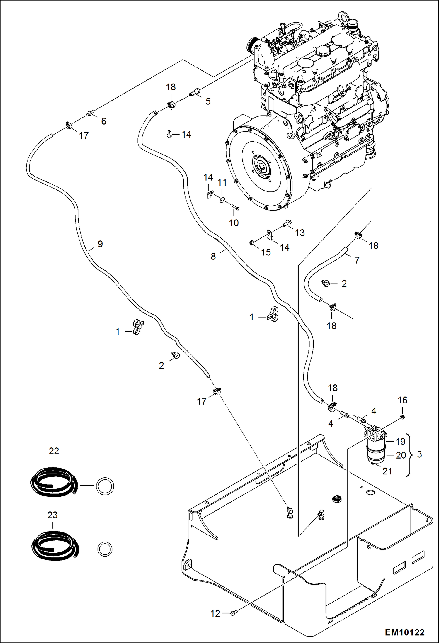ДВИГАТЕЛЬ И КРЕПЕЖНЫЕ ДЕТАЛИ (СИСТЕМА ПОДАЧИ ТОПЛИВА)
