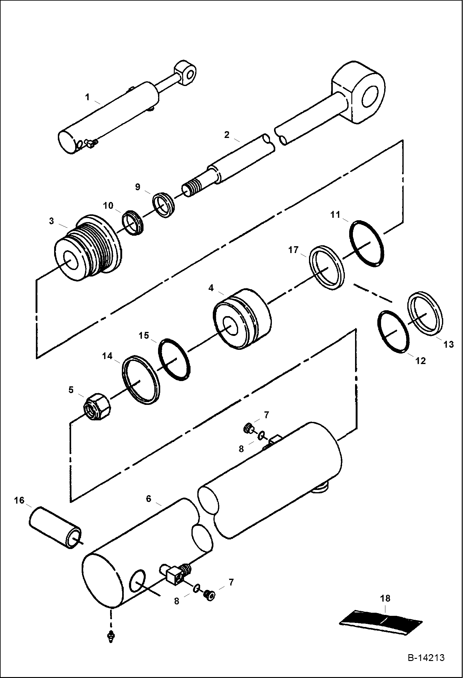 ЦИЛИНДР СТРЕЛЫ (СЕРИЙНЫЙ НОМЕР 511721116 И ВЫШЕ)
