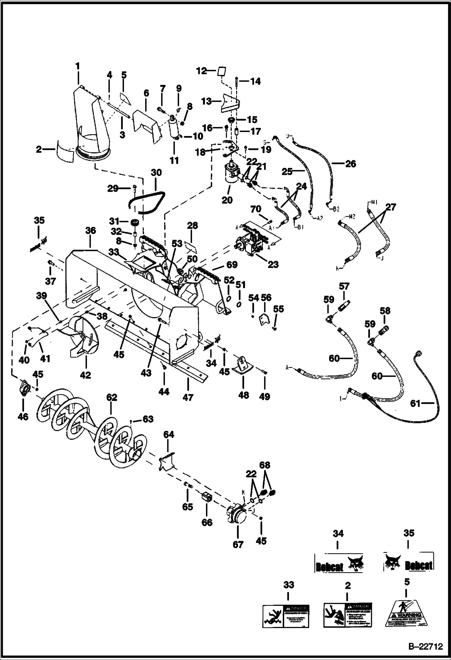 SB150 РОТОРНЫЙ СНЕГООЧИСТИТЕЛЬ (РАМА ШАССИ) (36-- 7134) (48-- 7133)