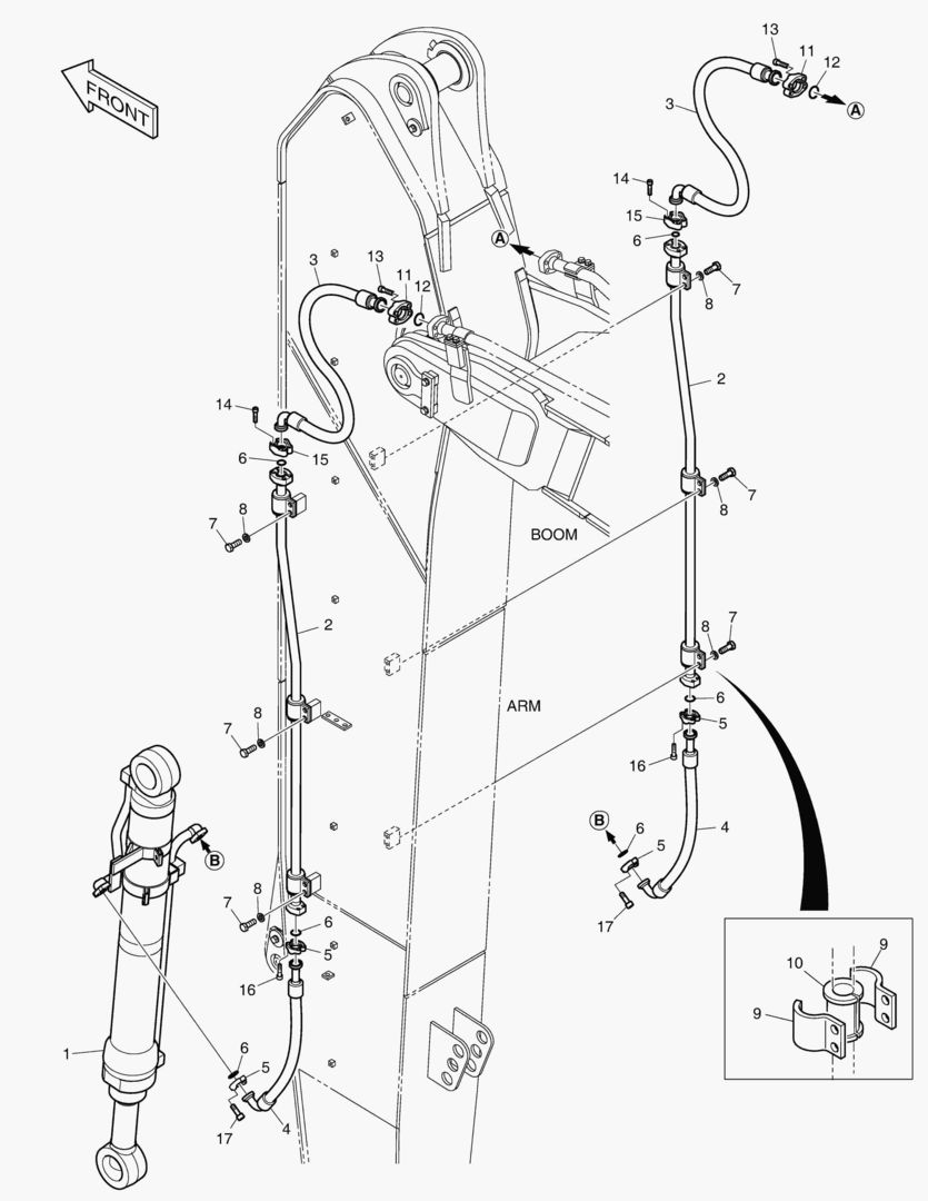 ГИДРОСИСТЕМА РУКОЯТИ - РУКОЯТЬ 6 м