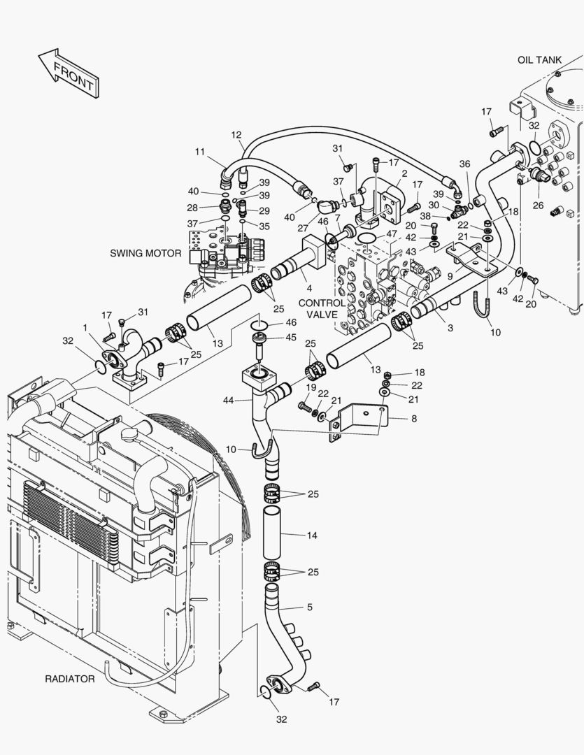 Схема ТУБОПРОВОД МАСЛЯНОГО РАДИАТОРА(2)