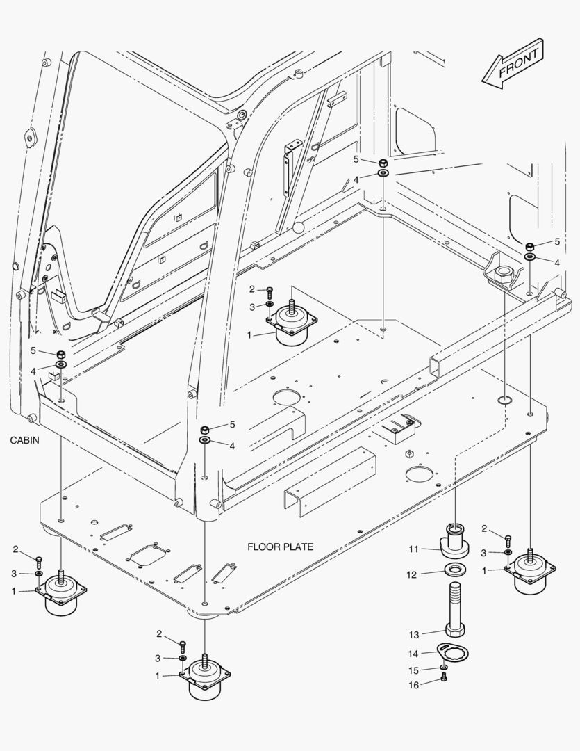 УСТАНОВКА КАБИНЫ - СИСТЕМА ЗАЩИТЫ ПРИ ОПРОКИДЫВАНИИ