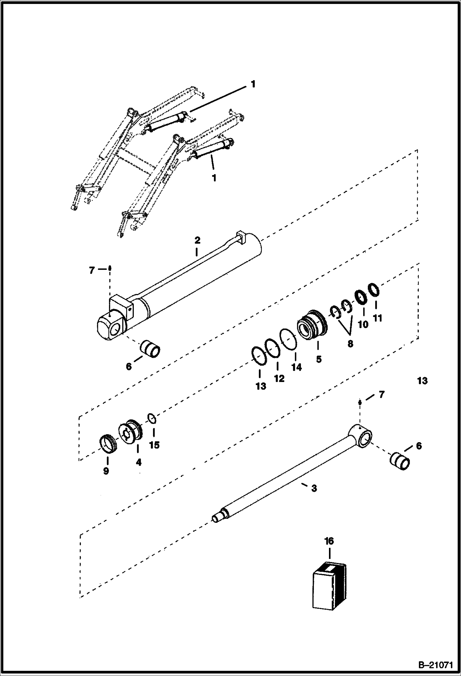 ГИДРОЦИЛИНДР ПОДЪЕМА 5708 11021 И НИЖЕ