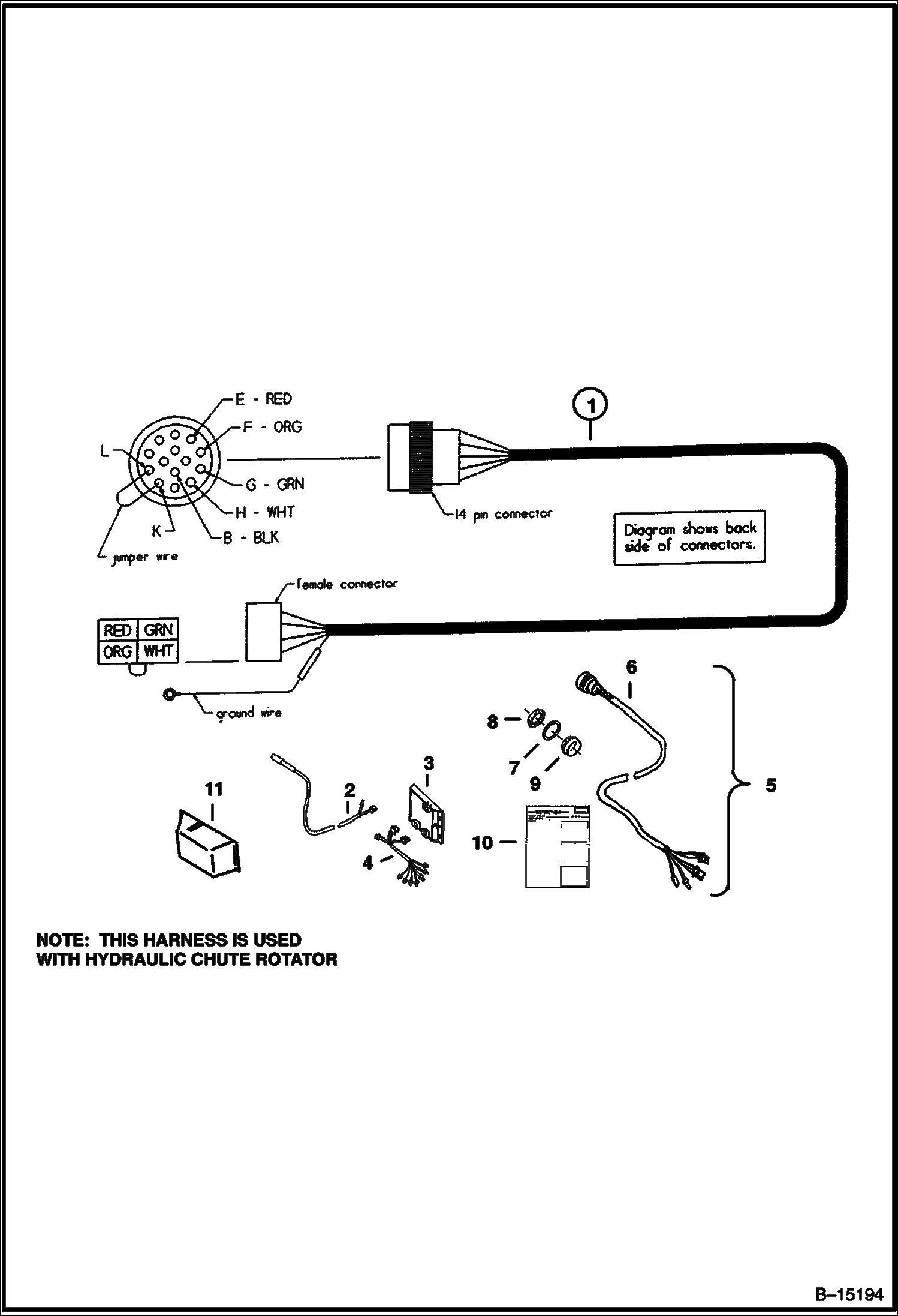 1812 РОТОРНЫЙ СНЕГООЧИСТИТЕЛЬ (ЖГУТ ПРОВОДКИ) (ДЛЯ ПОГРУЗЧИКА С КОМПЛЕКТОМ УСТРОЙСТВА УПРАВЛЕНИЯ НАВЕСНЫМ ОБОРУДОВАНИЕМ)
