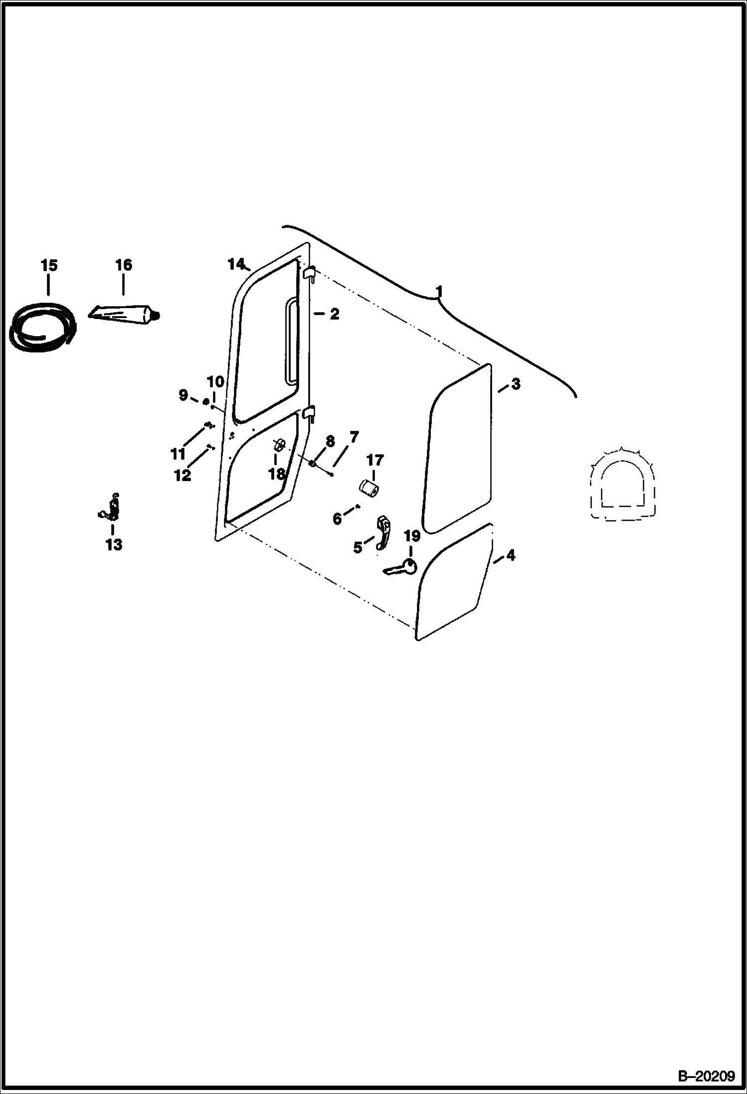КАБИНА ВОДИТЕЛЯ (ДВЕРЬ) (СТЕКЛА С НАНЕСЕННЫМ СЛОЕМ КЛЕЯ)