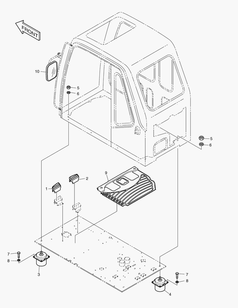 КРЕПЛЕНИЕ КАБИНЫ В СБОРЕ