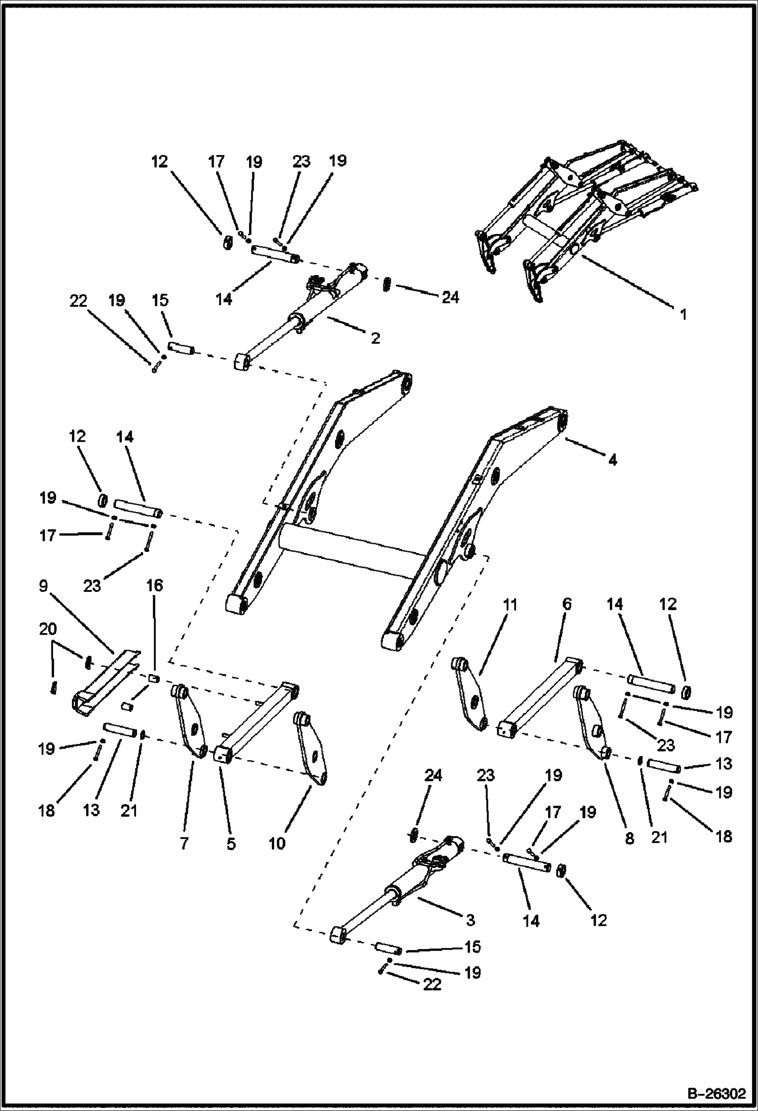 ПОДЪЕМНАЯ РУКОЯТЬ И КРЕПЕЖНЫЕ ДЕТАЛИ (BL570) 5706 11025 И ВЫШЕ (BL575) 5720 11007 И ВЫШЕ
