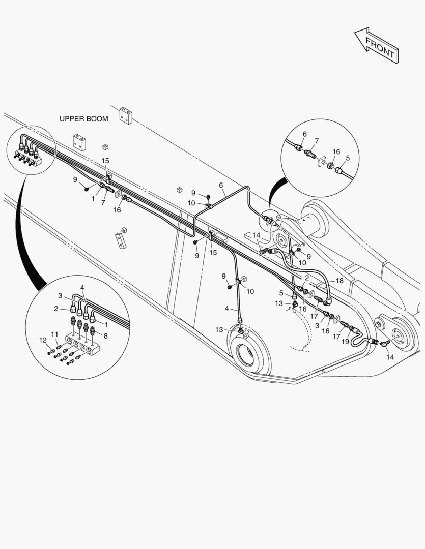 ТРУБОПРОВОД СМАЗОЧНОЙ СИСТЕМЫ - ВЕРХНЯЯ СТРЕЛА