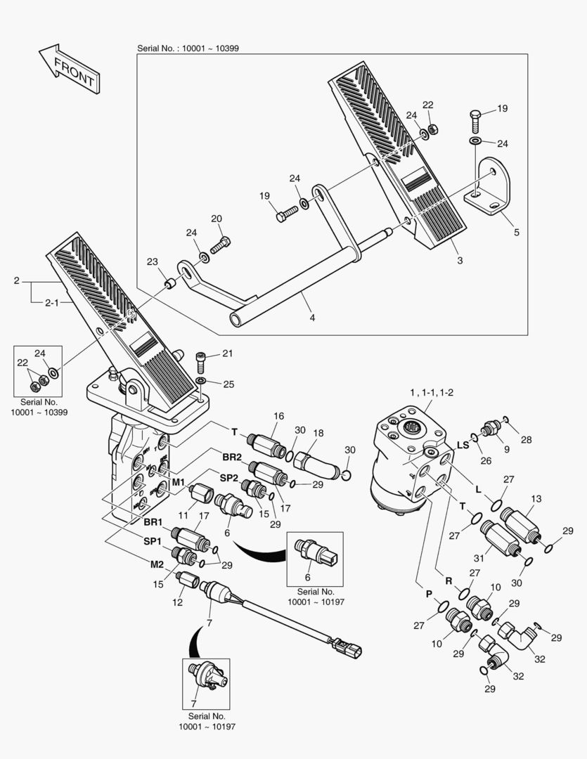1230 BRAKE PEDAL VALVE & STEER UNIT