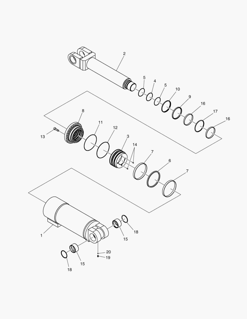 Схема 3100 CYLINDER;HYDRAULIC