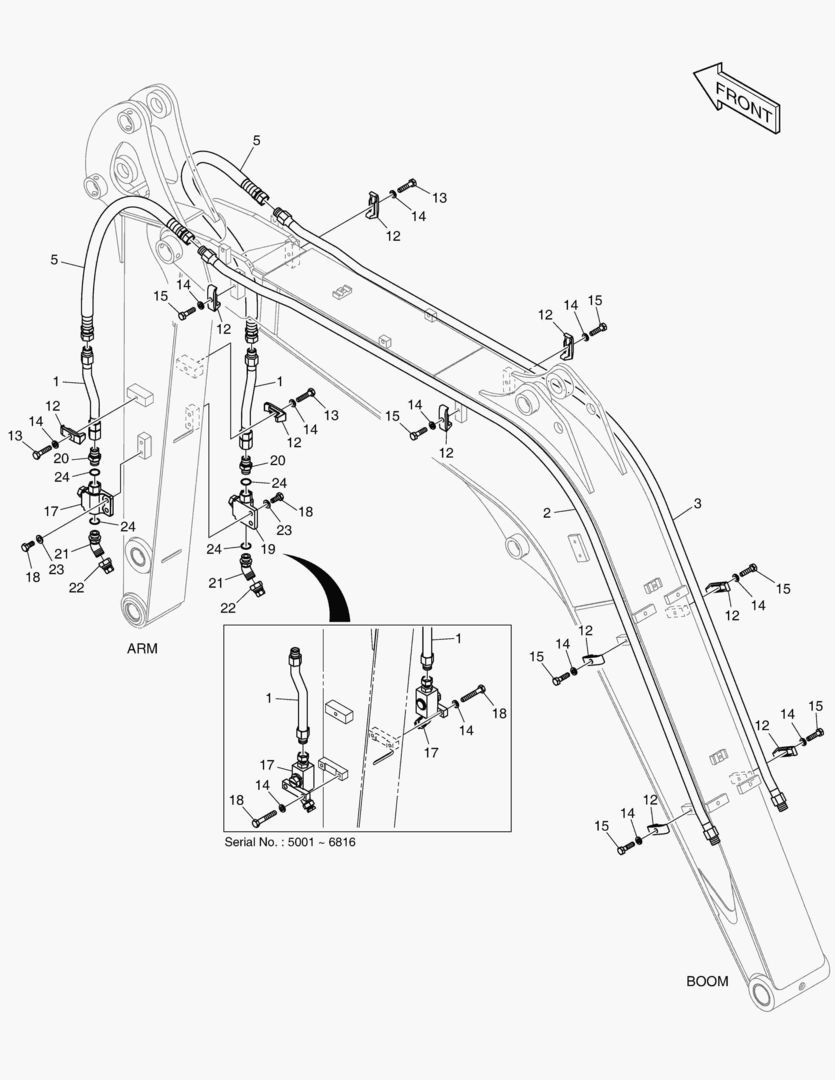 ПЕРЕДНИЙ ТРУБОПРОВОД - ВЫКЛЮЧАТЕЛЬ