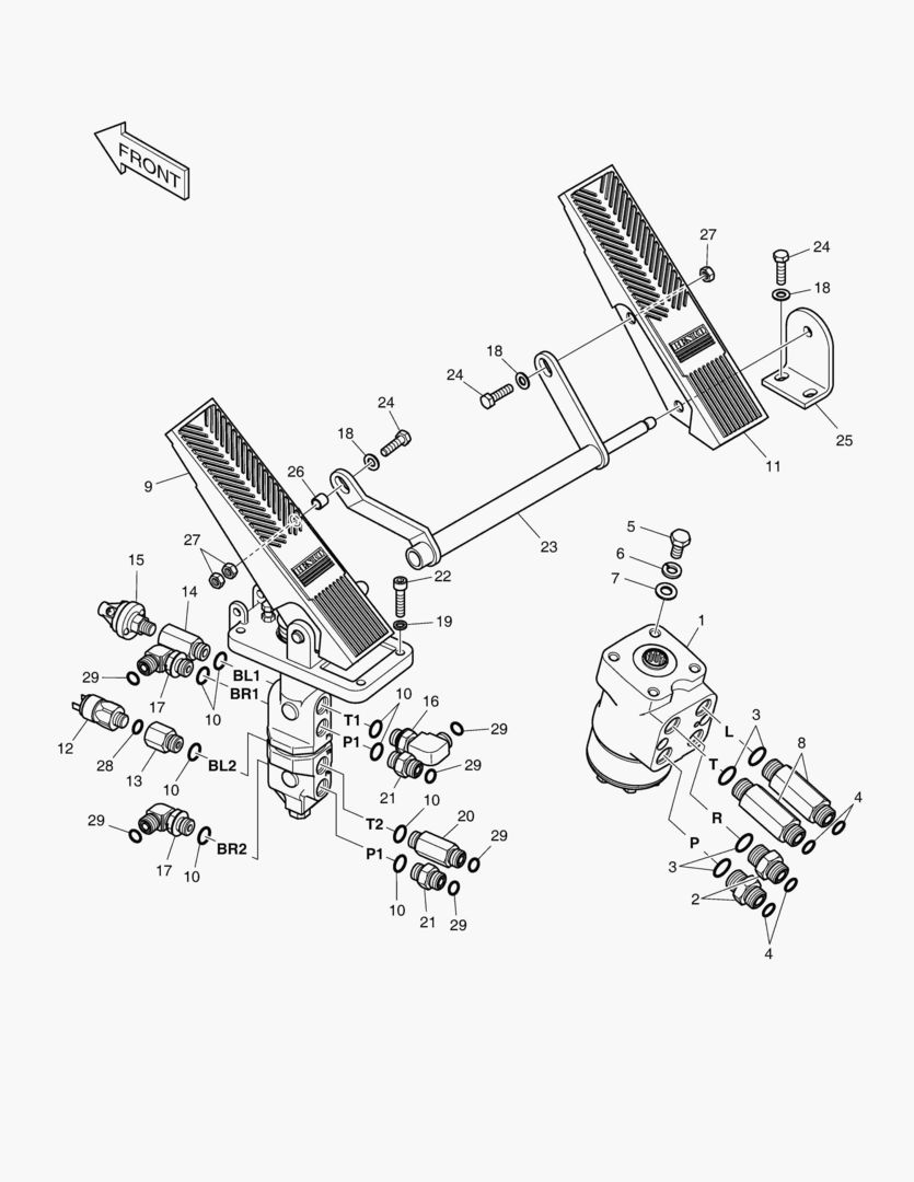 1200 BRAKE PEDAL VALVE & STEER UNIT