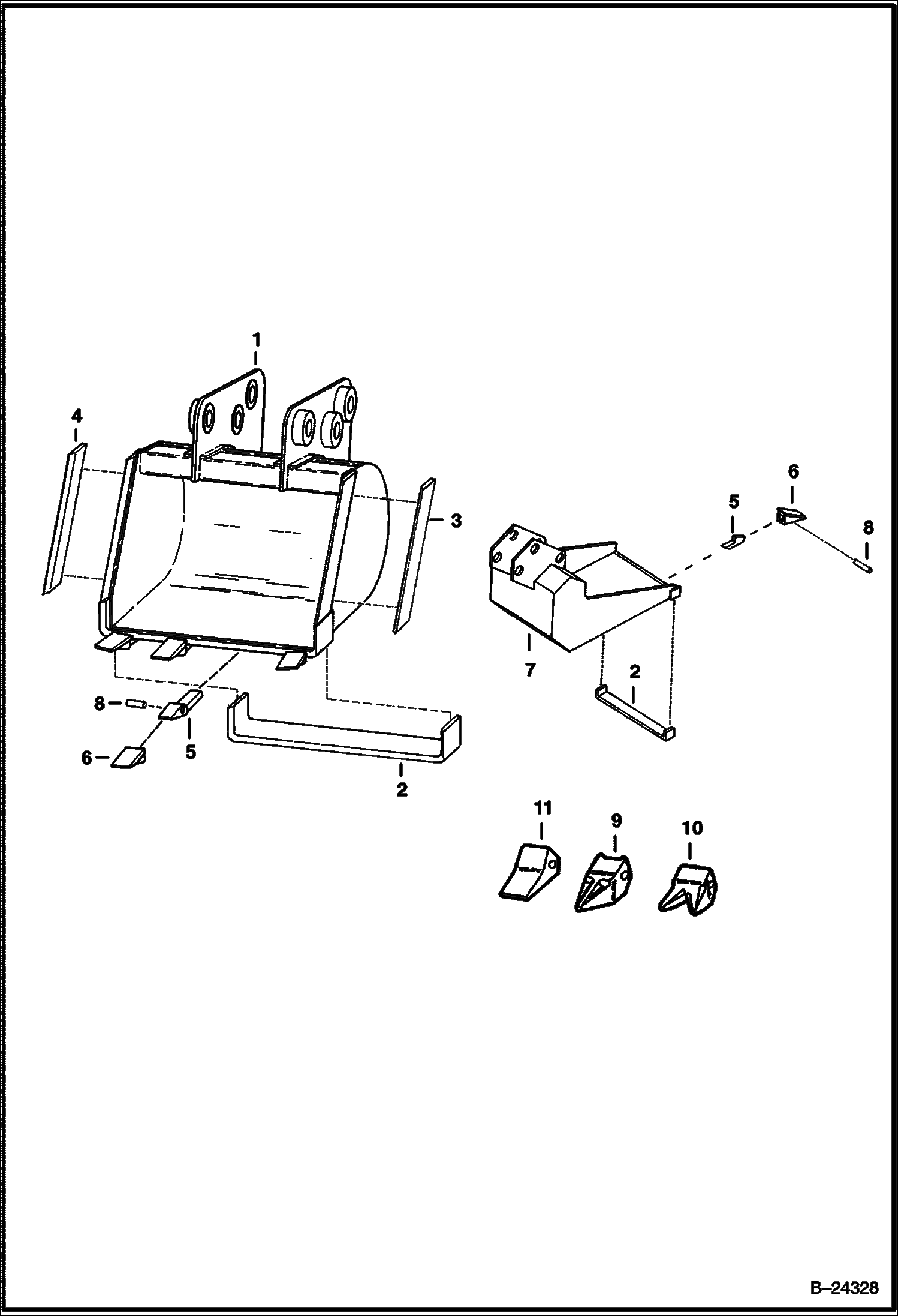 КОВШИ ЭКСКАВАТОРА-ПОГРУЗЧИКА 730S ЭКСКАВАТОР-ПОГРУЗЧИК
