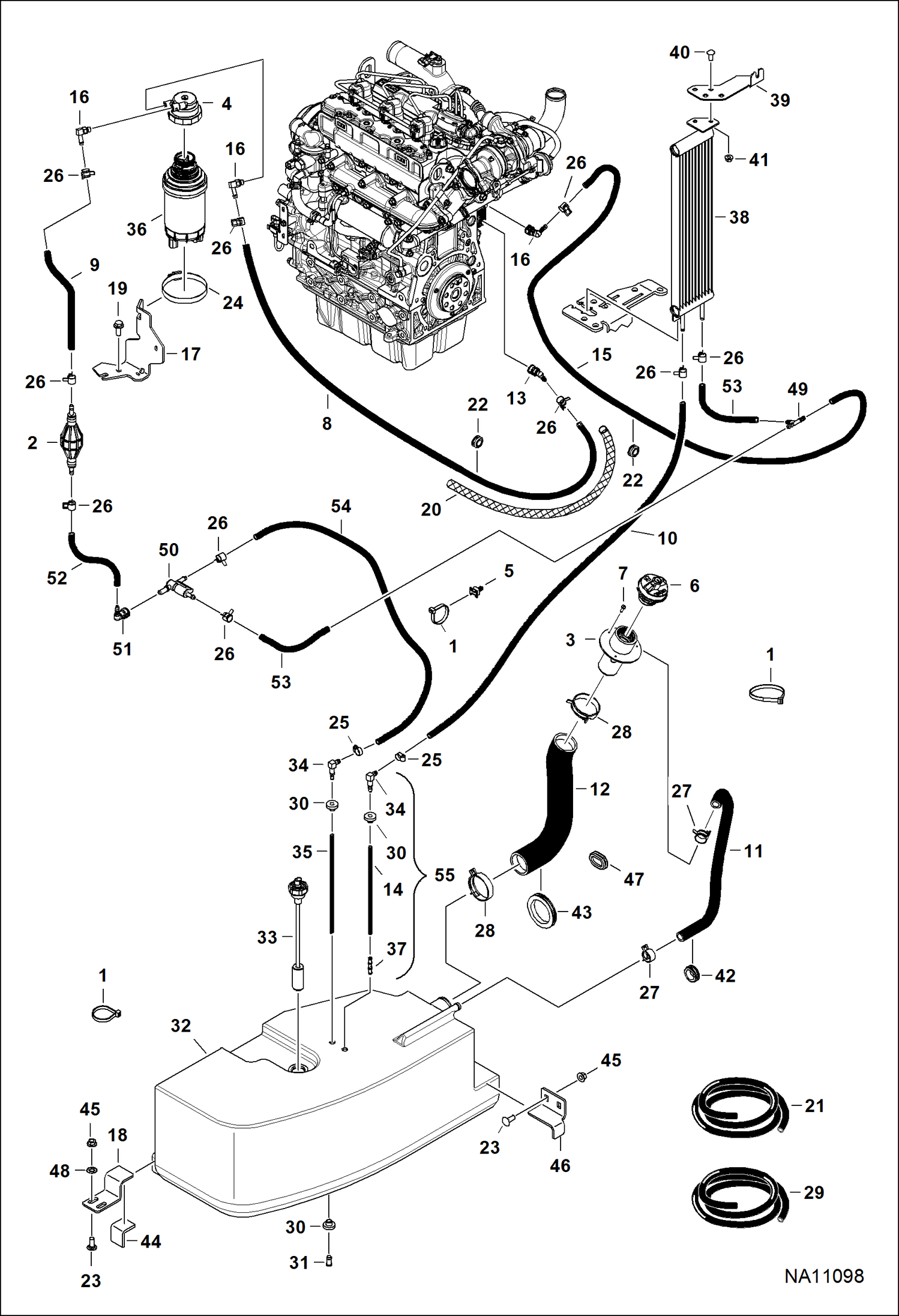 ДВИГАТЕЛЬ И КРЕПЕЖНЫЕ ДЕТАЛИ (СИСТЕМА ПОДАЧИ ТОПЛИВА) (СЕРИЙНЫЙ НОМЕР B2VV11967 И ВЫШЕ)
