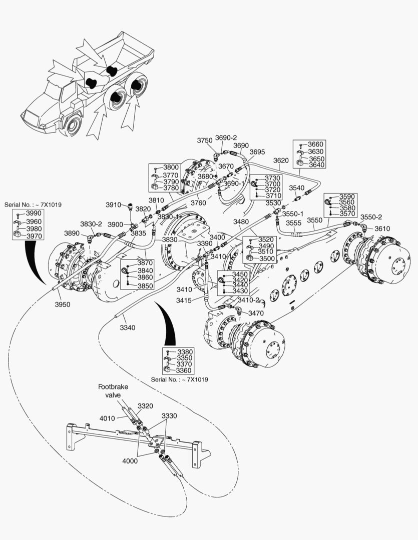 G190-210 BRAKE SYSTEM REAR TANDEM