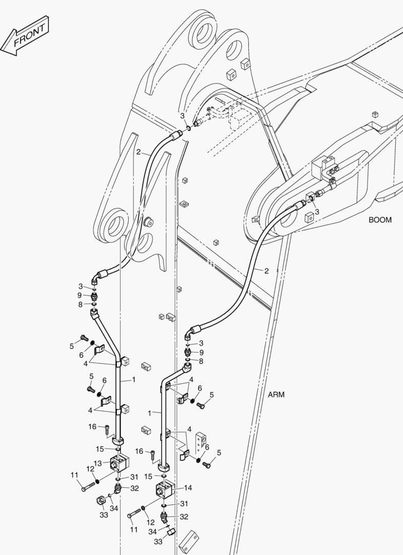 ГИДРОСИСТЕМА РУКОЯТИ - ВРАЩАЮЩИЙСЯ(РУКОЯТЬ 2.95 м)