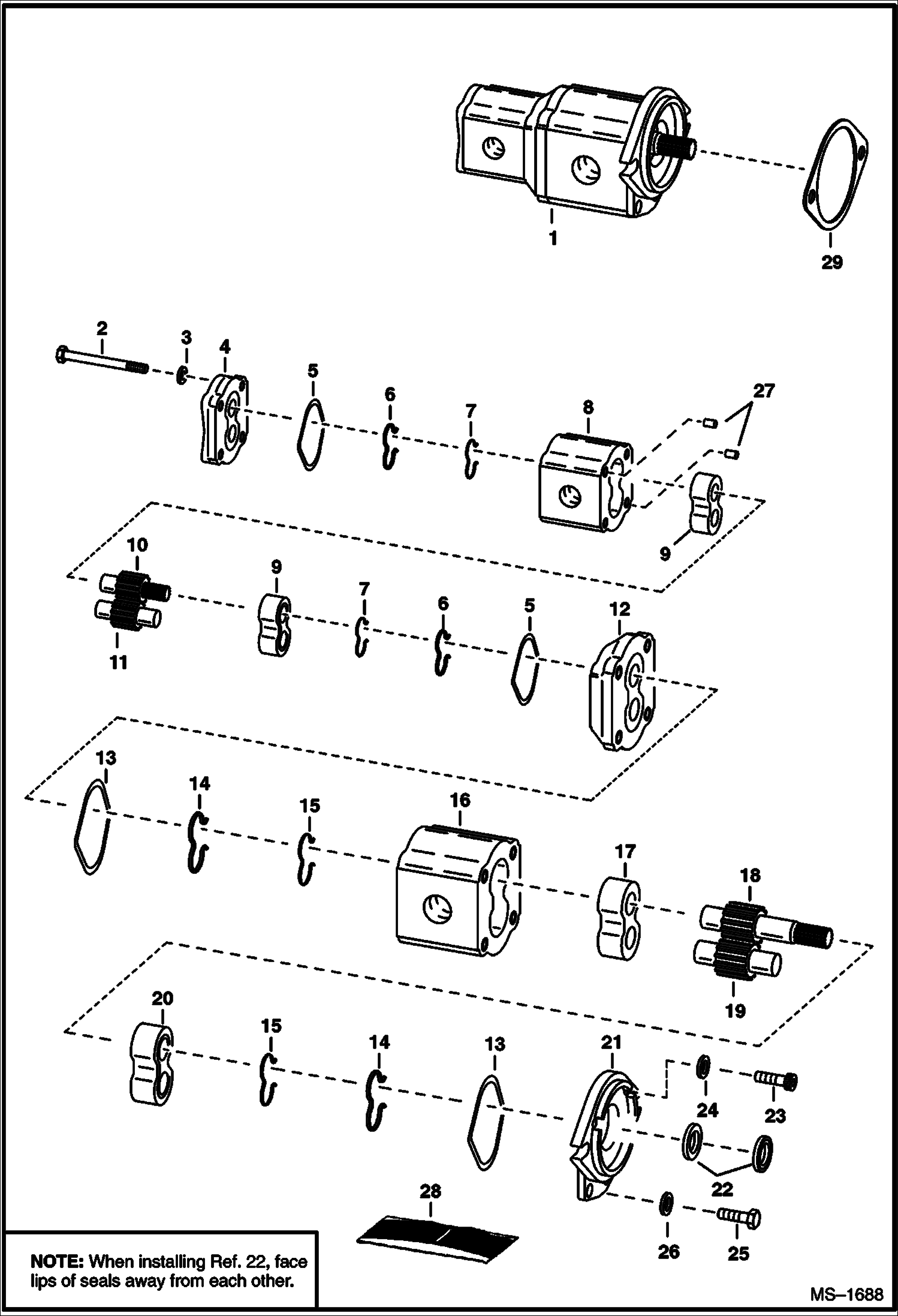 ГИДРАВЛИКА ВЫСОКОЙ МОЩНОСТИ (НАСОС С ДВОЙНОЙ ЗУБЧАТОЙ ПЕРЕДАЧЕЙ)