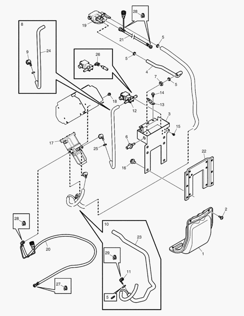 055 PIPES AND HOSES, REDUCTANT PUMP, SCR