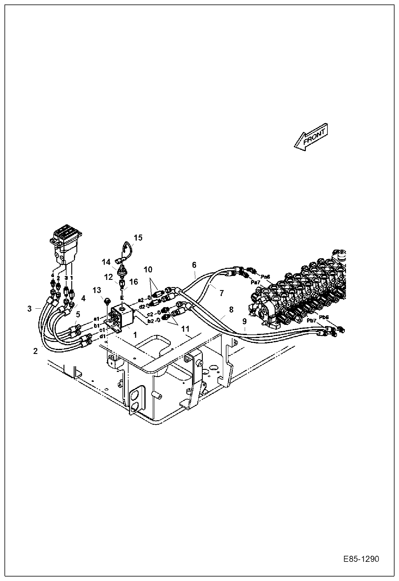 СХЕМА ГИДРАВЛИЧЕСКОЙ СИСТЕМЫ (ХОД С СИГНАЛИЗАТОРОМ ДВИЖЕНИЯ)