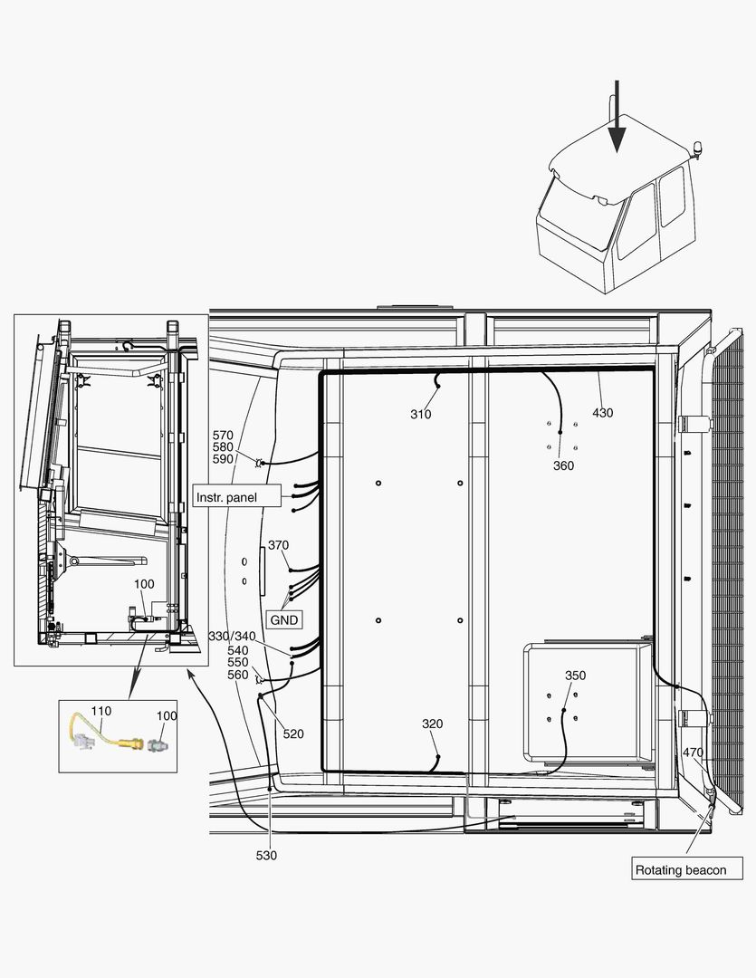 G230-6 EL.SYSTEM CABIN, ROOF CABLE SET