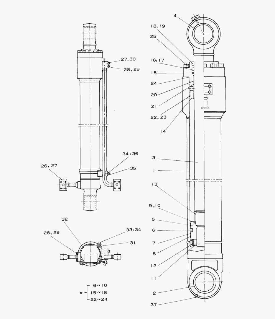 ЦИЛИНДР КОВША-2.4 м РУКОЯТЬ