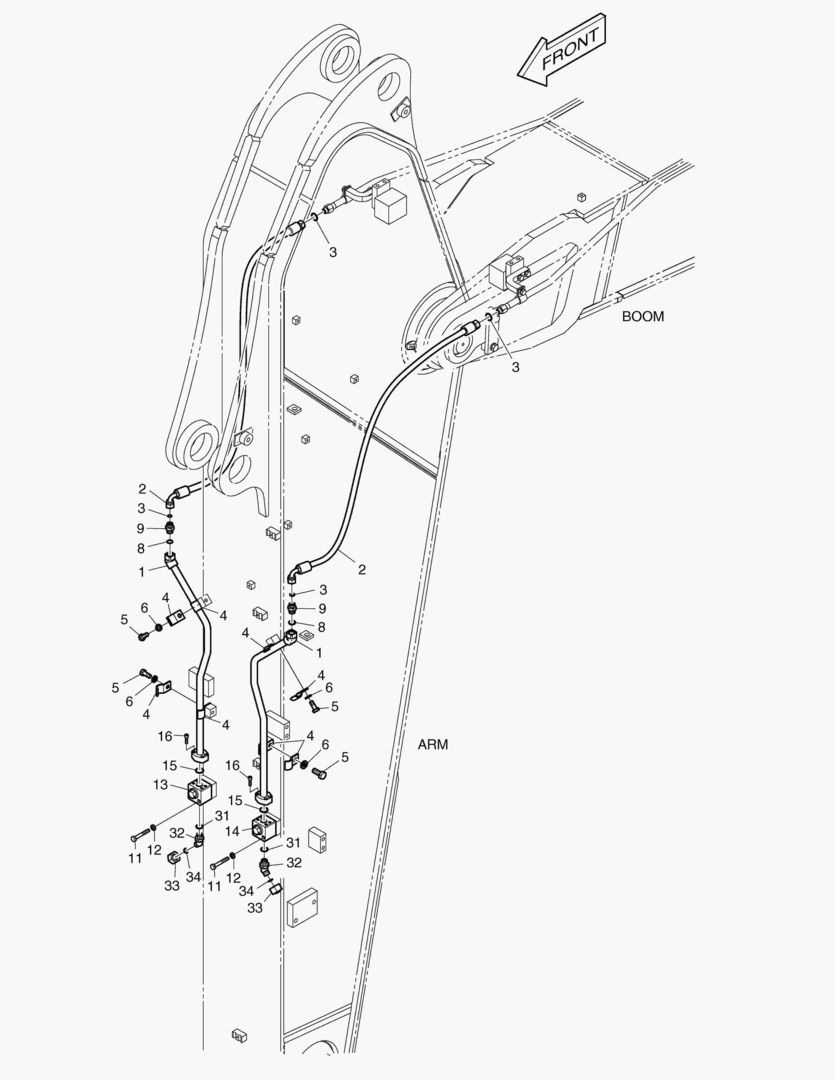 6360 ARM PIPING - ROTATION(ARM 3.2m)