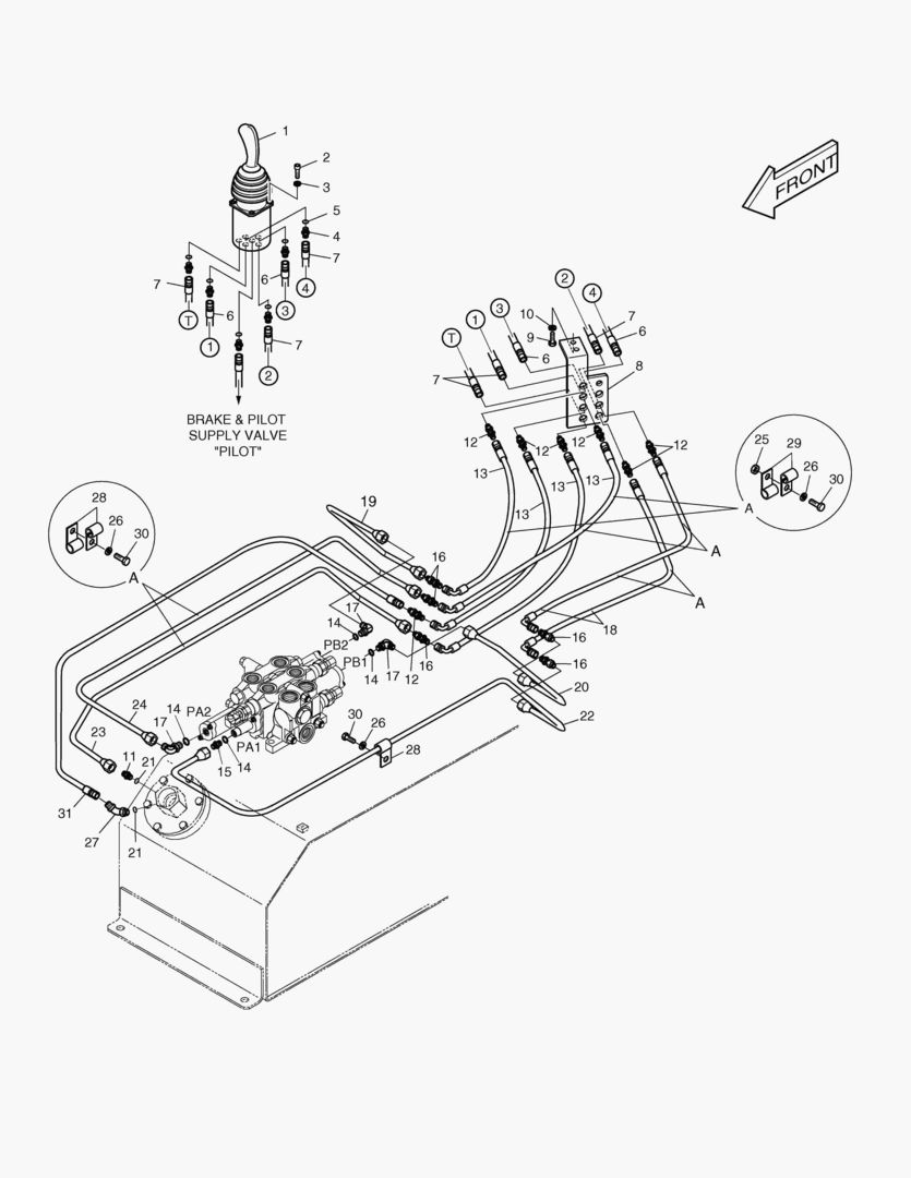 1184 PILOT PIPING-MONO LEVER+2 SPOOL [1021~]