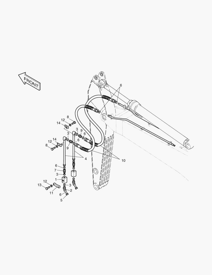 5610 ARM PIPING-ARM 3.35m(ONE & TWO WAY)