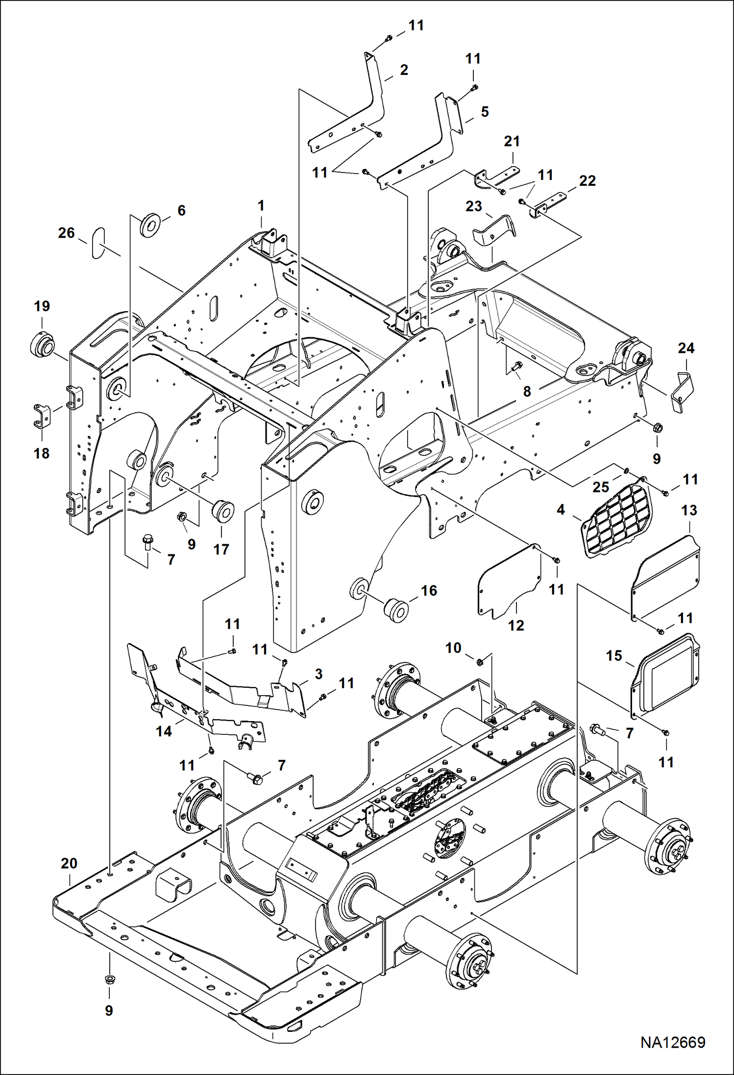 РАМА ШАССИ (СЕРИЙНЫЙ НОМЕР A3NV25655 И ВЫШЕ, A3NW13931 И ВЫШЕ)