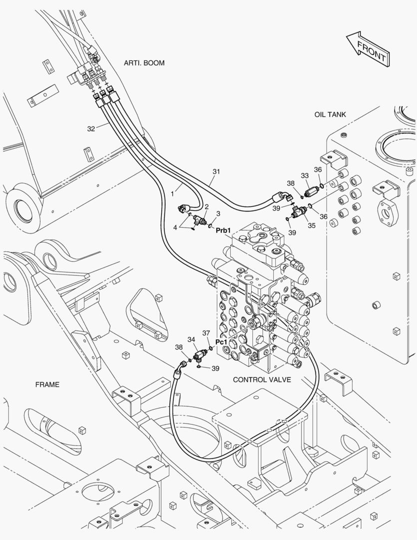 ТРУБОПРОВОД СЕРВОУПРАВЛЕНИЯ - ГИДРОЗАМОК(ШАРНИРНАЯ СТРЕЛА)