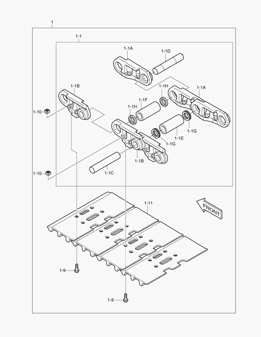 2210 TRACK SHOE ASS`Y - 700G(DX140LCA)