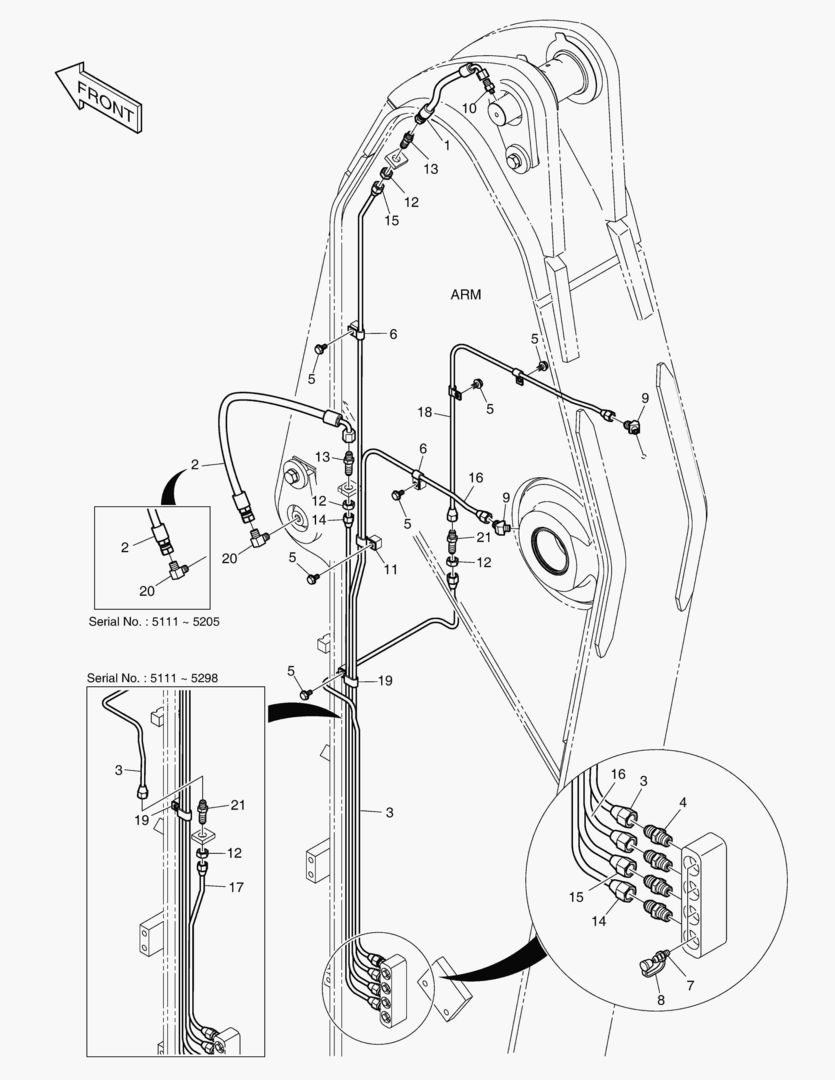 3161 LUBRICATION PIPING - ARM 3.0m [5111~]