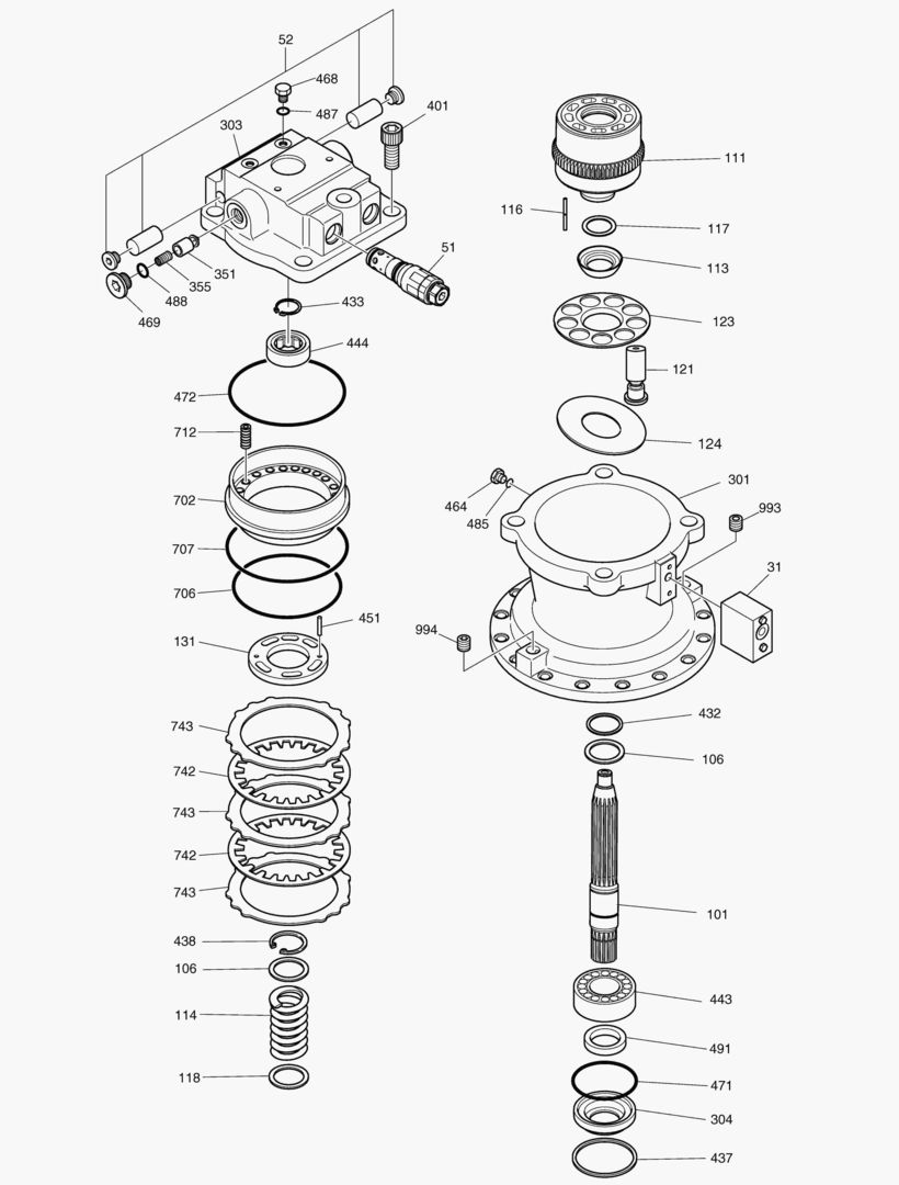 ГИДРОМОТОР ПОВОРОТА ПЛАТФОРМЫ