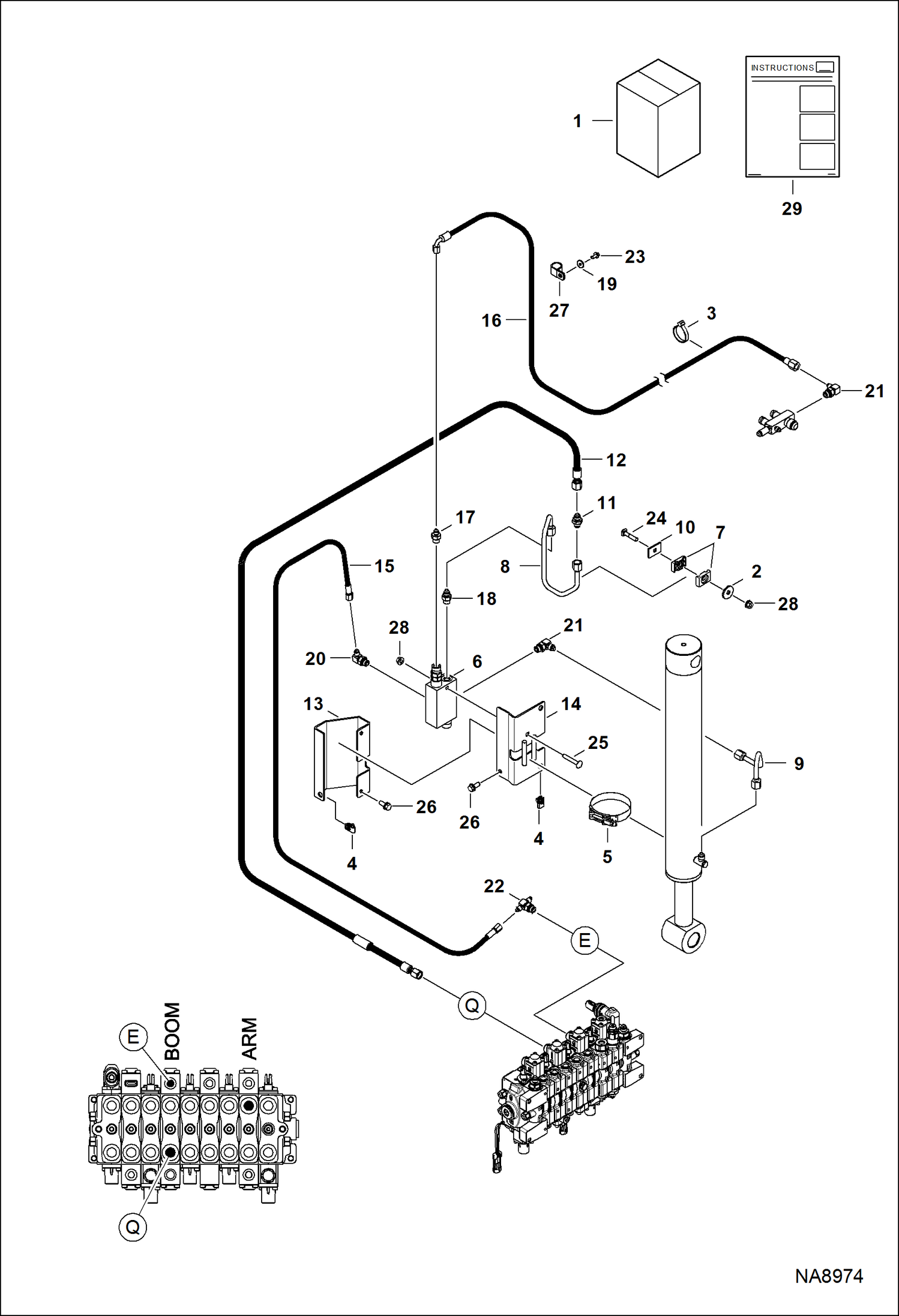 Схема КОМПЛЕКТ УСТРОЙСТВ УДЕРЖАНИЯ НАГРУЗКИ (СТРЕЛА)