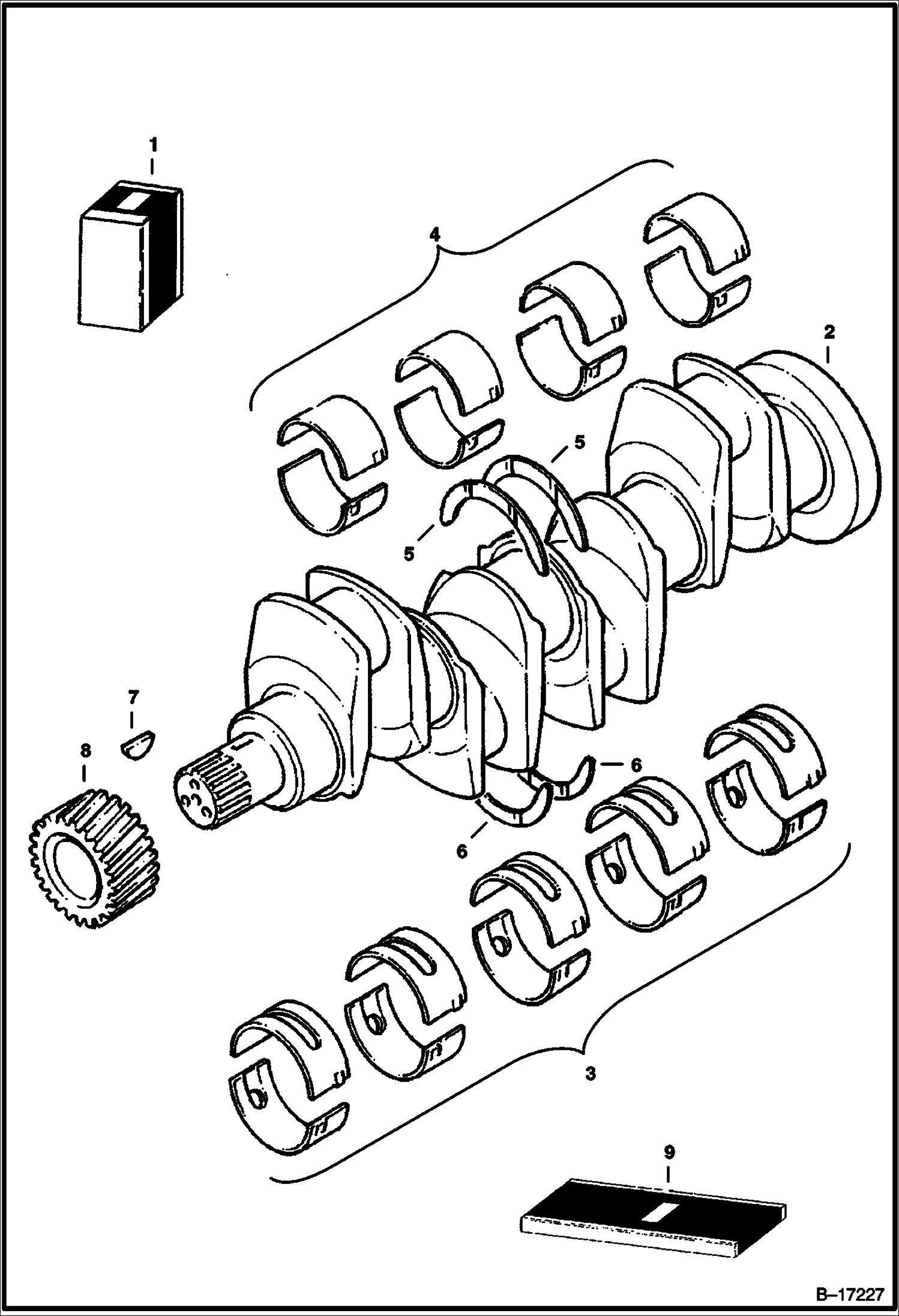 Схема КОЛЕНЧАТЫЙ ВАЛ И КОМПЛЕКТУЮЩИЕ ДЕТАЛИ