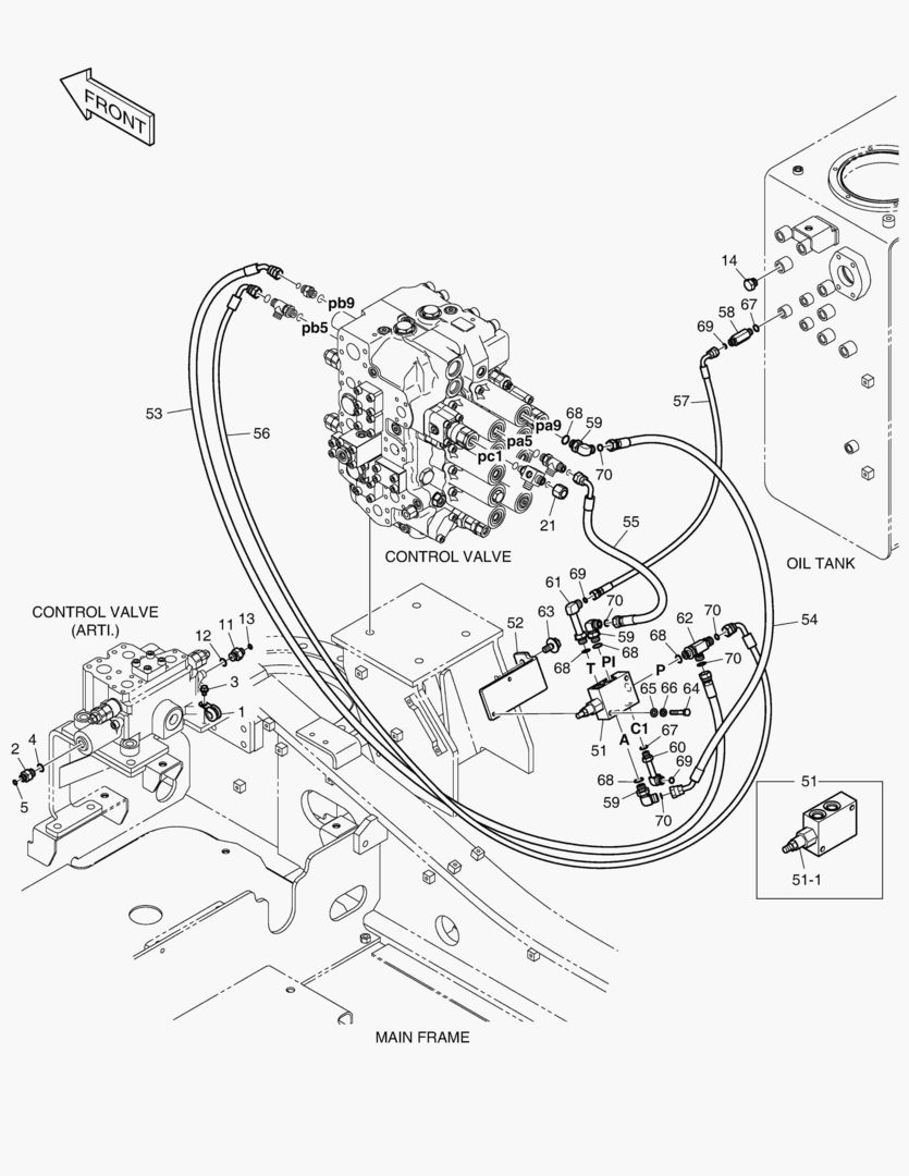 ТРУБОПРОВОД СЕРВОУПРАВЛЕНИЯ(1) - СТРЕЛА С ИЗМЕНЯЕМОЙ ГЕОМЕТРИЕЙ