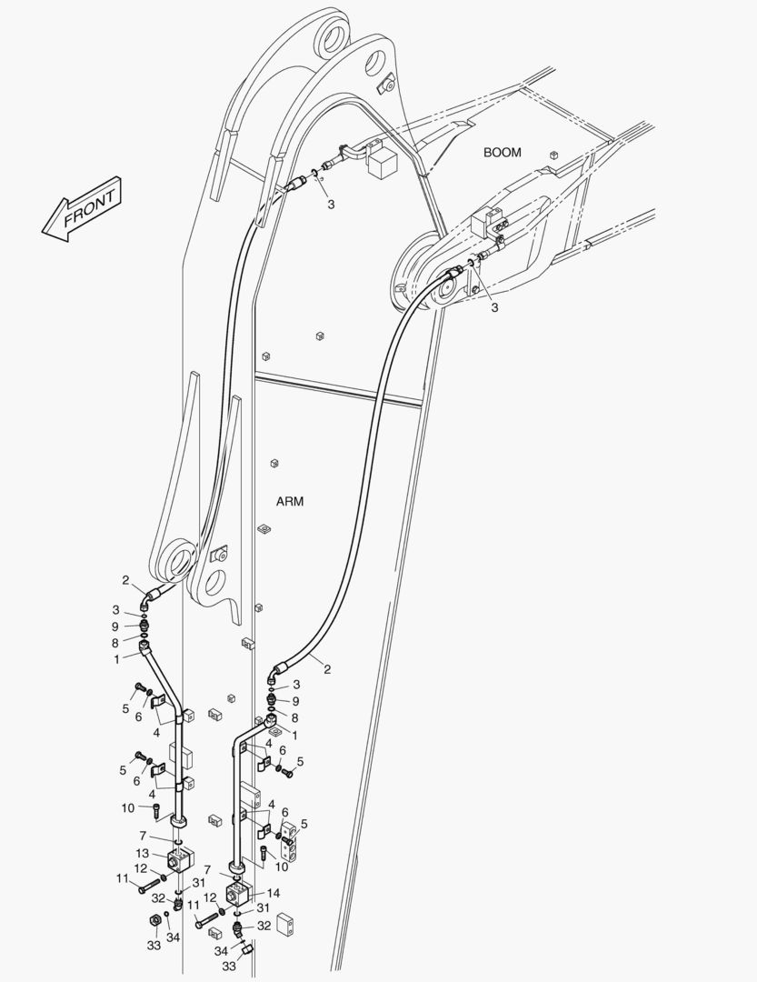 6890 ARM PIPING - ROTATION(ARM 3.95m)