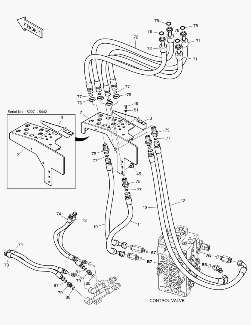 1282 MAIN PIPING(4) - ARM & BUCKET [5227~]