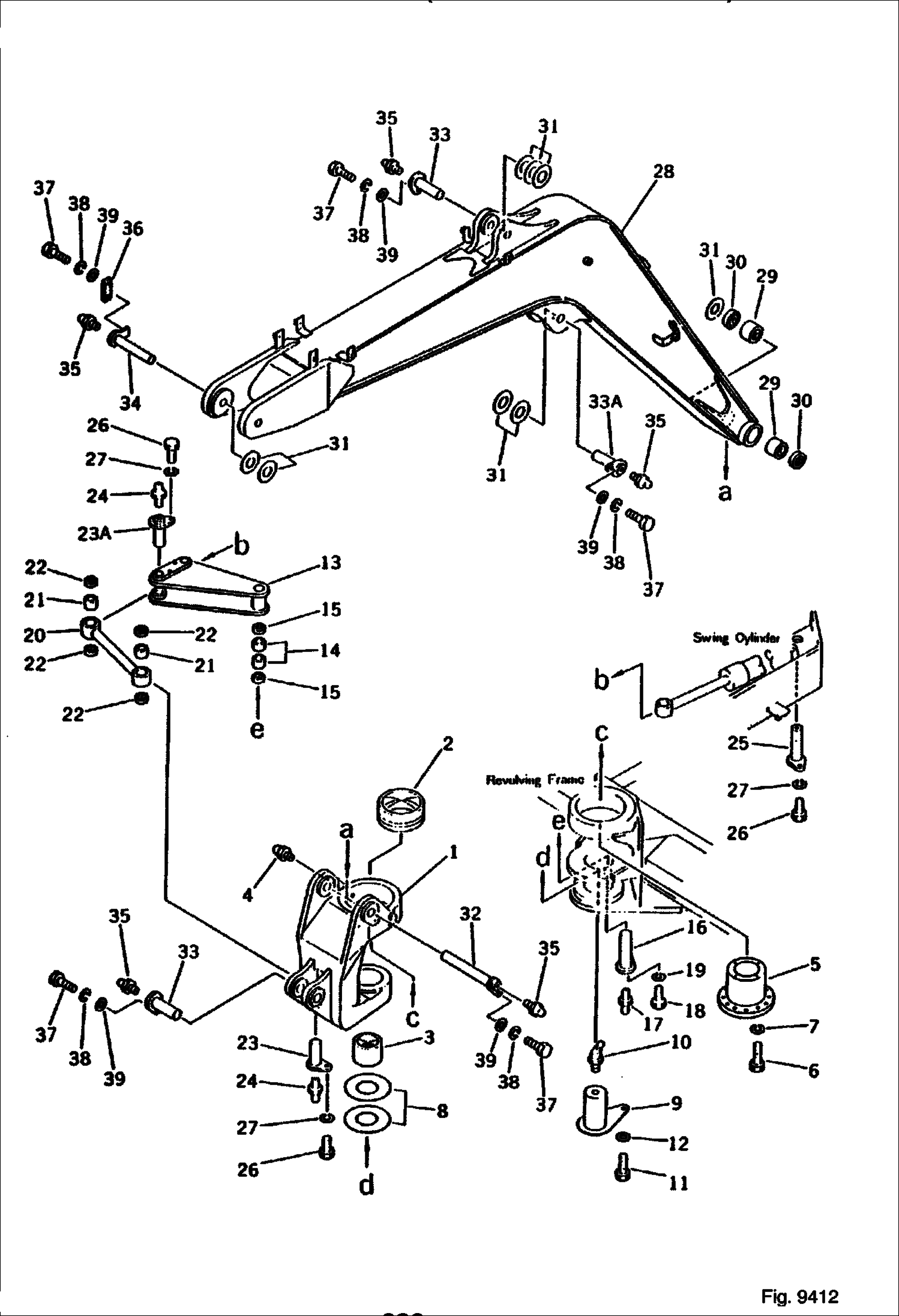 ПОВОРОТНЫЙ КРОНШТЕЙН И СТРЕЛА (С ГИДРОСИСТЕМОЙ НАВЕСНОГО ОБОРУДОВАНИЯ)