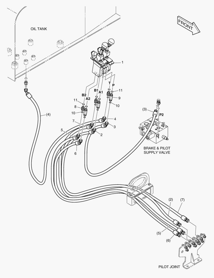 ТРУБОПРОВОД СЕРВОУПРАВЛЕНИЯ - ПАЛЕЦ + 2 КАТУШКИ