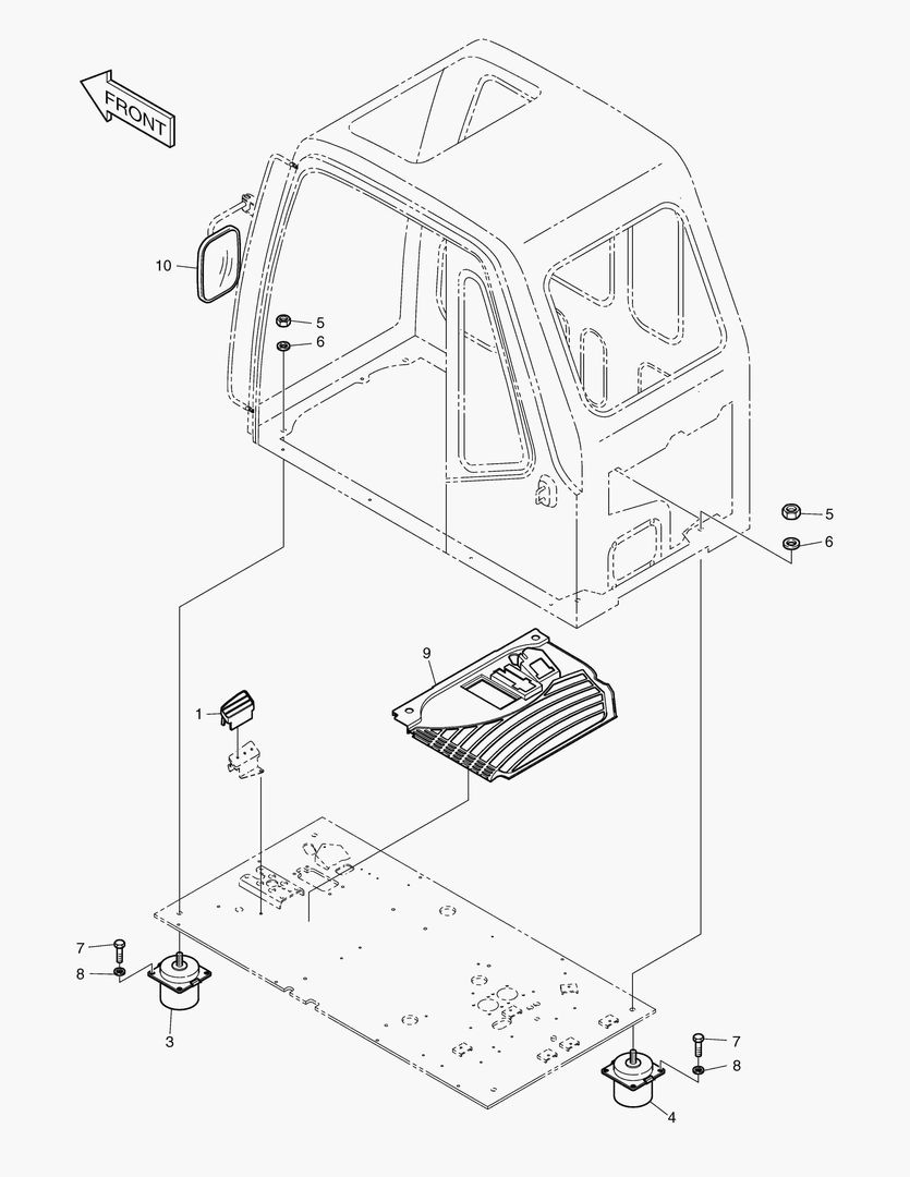 КРЕПЛЕНИЕ КАБИНЫ В СБОРЕ