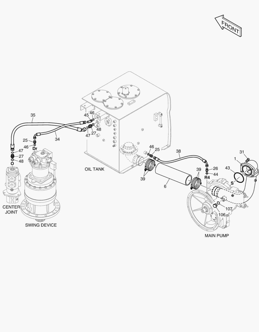 Схема ТУБОПРОВОД МАСЛЯНОГО РАДИАТОРА(1)