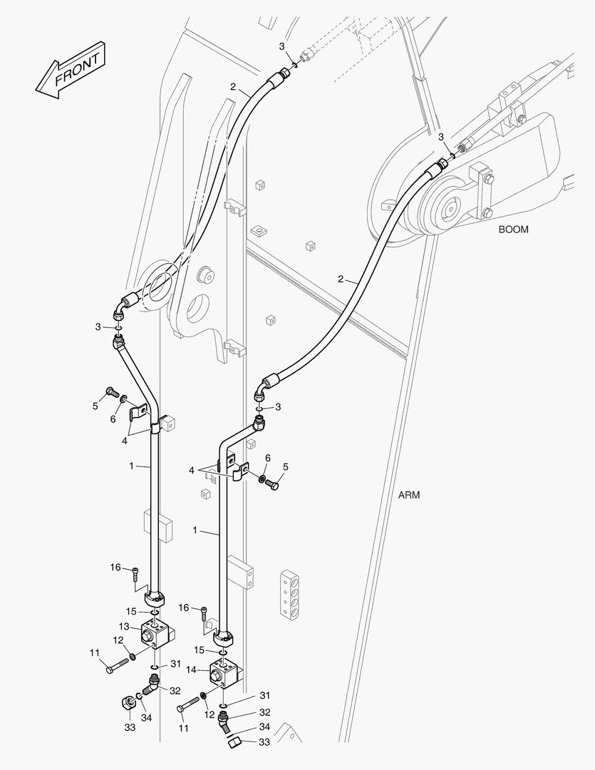 ГИДРОСИСТЕМА РУКОЯТИ - ВРАЩАЮЩИЙСЯ (РУКОЯТЬ 2.6 м)