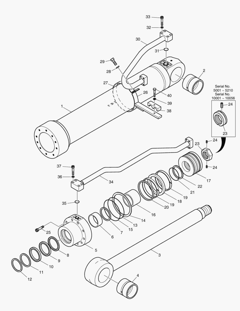 ЦИЛИНДР СТРЕЛЫ - ЛЕВОСТОРОННИЙ(EXCA)