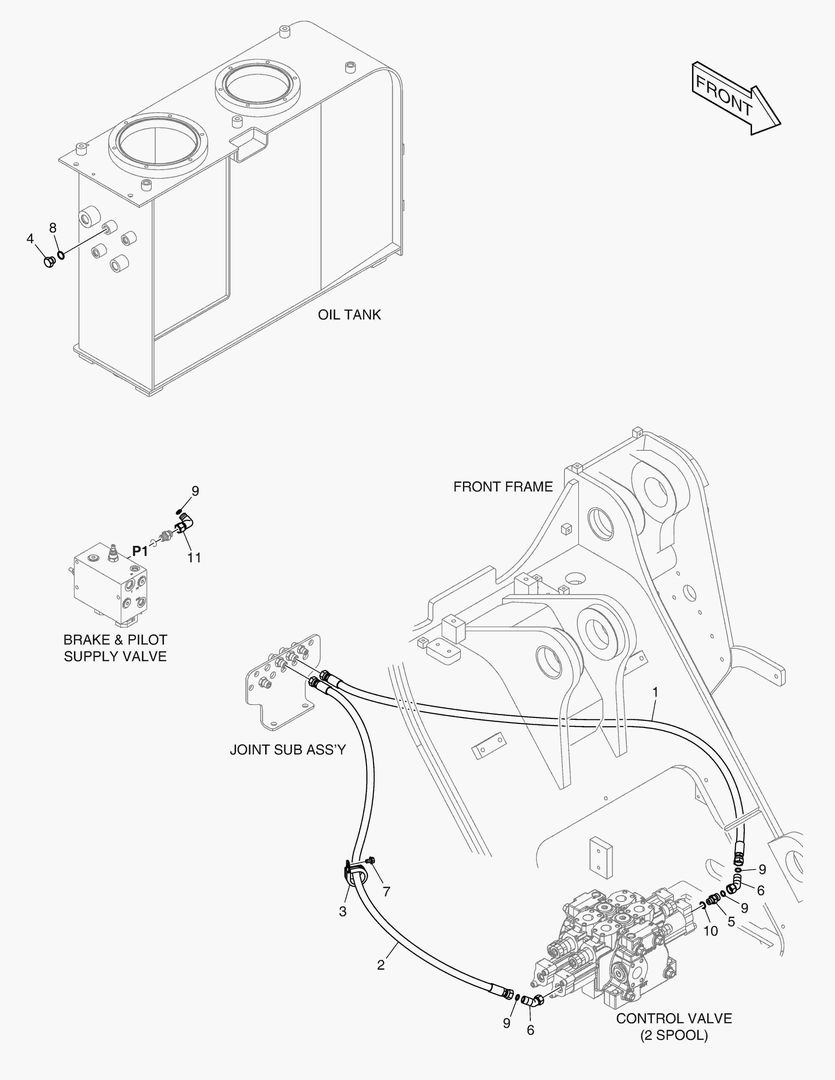 ТРУБОПРОВОД СЕРВОУПРАВЛЕНИЯ - 2 КАТУШКИ