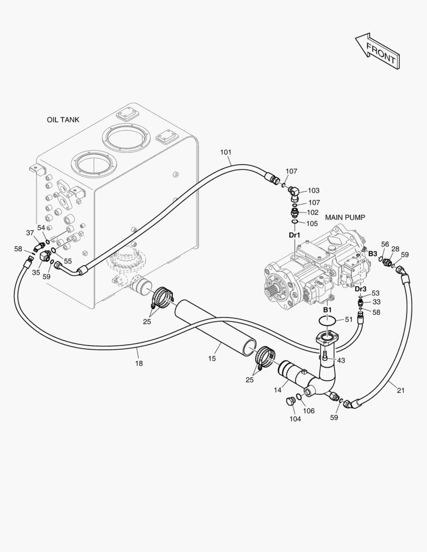 Схема ТУБОПРОВОД МАСЛЯНОГО РАДИАТОРА(1)